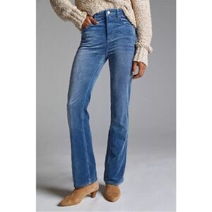 Pilcro The Icon Blue Velvet High Rise Flare Pants